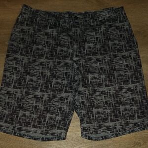 Haggar Men's Patterned Gray Casual Shorts